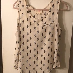 Cactus print sleeveless top